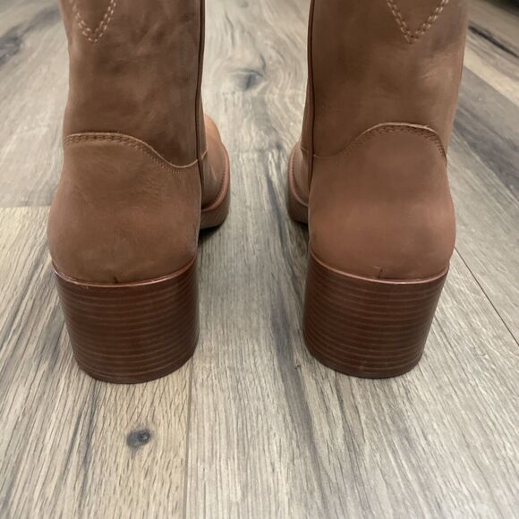 NEW Jeffrey Campbell Size 10 RIDIN Cowboy Ankle Boots Light Brown Chunky Heel - Picture 8 of 11